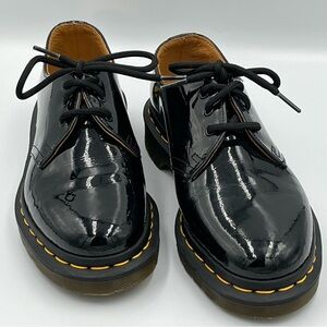 Dr. Martens Black Patent Leather Oxford Lace-Up Shoes Women 6 Iconic Cool Shiny